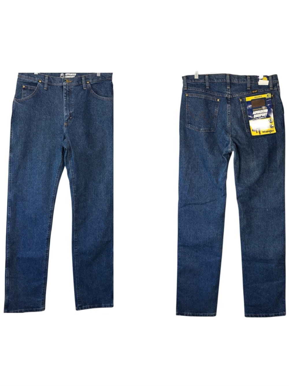 NWT Wrangler advanced comfort cowboy cut 47 regular fit 34X36” dark wash denim